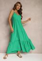 Rochie verde deschis maxi din viscoză cu bretele Avaja