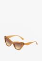 Ochelari de soare bej închis Cat Eye cu filtru UV Hernllea
