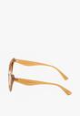 Ciemnobeżowe Okulary Przeciwsłoneczne Cat Eye z Filtrem UV Hernllea
