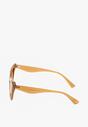 Ochelari de soare bej închis Cat Eye cu filtru UV Hernllea