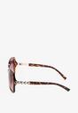 Brązowe Okulary Przeciwsłoneczne z Zaokrąglonymi Cieniowanymi Szkłami Testraya