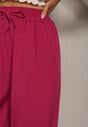 Pantaloni închis la culoare violet înaltă talie cu picioare largi din viscoză finisate cu elastic în talie Crisantas