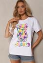Tricou Alb din Bumbac cu Imprimeu Decorativ în Formă de Ursuleț Opallea