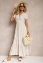 Rochie bej deschis Boho din bumbac cu croială înfășurată Rissatina