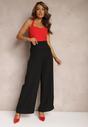 Pantaloni largi negri stil costum talie înaltă Rissetto