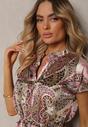 Rochie roz-verde boho cu croi evazat strânsă în talie Dimirrah