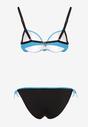Bikini Albastru Sutien cu Aplicație Decorativă Chilot cu Șnururi Fig Jolefia