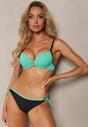 Sutien Verde Bikini cu Aplicație Decorativă Chilot cu Legături Fig Jolefia