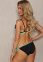 Zielone Bikini Stanik z Ozdobną Aplikacją Majtki Wiązane Figi Jolefia