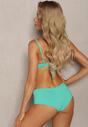 Bikini Verde din 2 Piese Sutien cu Imitatie de Nod Două Perechi Chilot Iteviana