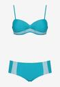 Costum de baie albastru cu sutien push-up și slip model brazilian Henatia