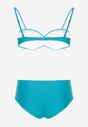 Costum de baie albastru cu sutien push-up și slip model brazilian Henatia