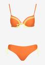 Bikini Portocaliu cu Fundă și Sutien Push-Up Cleviana