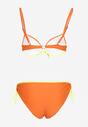 Bikini Portocaliu cu Fundă și Sutien Push-Up Cleviana