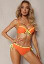 Bikini Portocaliu cu Fundă și Sutien Push-Up Cleviana