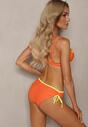 Bikini Portocaliu cu Fundă și Sutien Push-Up Cleviana