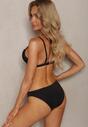 Bikini Negru Sutien Push-Up Slip Chiloți Scurți cu Elastic în Talie din Plasă Vikkori
