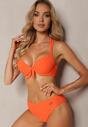 Pomarańczowe Bikini Stanik Wiązany na Szyi Klasyczne Figi Hamefia