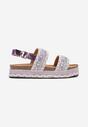 Sandale Boho Violet pe Talpă Joasă cu Cataramă Ascetta