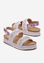 Sandale Boho Violet pe Talpă Joasă cu Cataramă Ascetta