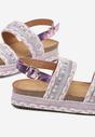 Sandale Boho Violet pe Talpă Joasă cu Cataramă Ascetta