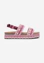 Sandale Boho Fucsia cu Talpă Joasă și Cataramă Ascetta