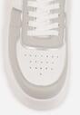 Biało-Szare Casualowe Sneakersy Vices na Niskiej Platformie Torila