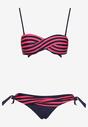 Bikini Fucsia în 2 Piese Sutien cu Push-Up Chilot Model Brazilian cu Șnur Joadia