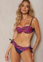 Bikini Fucsia în 2 Piese Sutien cu Push-Up Chilot Model Brazilian cu Șnur Joadia