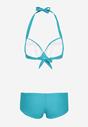 Bikini Albastru cu Cupe Push-Up și Volane Juleviana