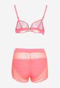 Bikini Roz Set Sutien Push-Up Chiloți Scurți Plasă Viktori