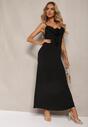 Rochie Neagră de Cocktail Cu Croi Cambrat Broșă Ornamentală Floare și Volan Vikassa
