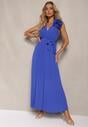 Rochie de Cocktail Bleumarin Pliuri cu Broșă Florală Curea și Elastic în Talie Viknna