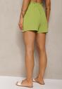 Verde deschis Casual Bermude Talie Înaltă Elastic în Talie Otanea