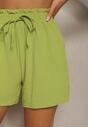 Verde deschis Casual Bermude Talie Înaltă Elastic în Talie Otanea
