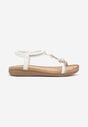 Sandale Albe Slip-On cu Mărgele și Strasuri Decorative Hiramla
