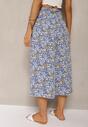 Pantaloni Largi Bleumarin Culotte Talie Inalta cu Elastic Vikiisona