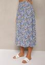 Pantaloni Largi Bleumarin Culotte Talie Inalta cu Elastic Vikiisona
