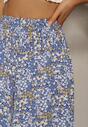 Pantaloni Largi Bleumarin Culotte Talie Inalta cu Elastic Vikiisona