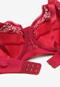 Sutien din dantelă bordo cu bretele reglabile și cupe push-up Vikiitole