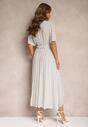 Rochie Albă Stil Cămașă cu Finisaj Asimetric și Curea Decorativă cu Cataramă Eslefia