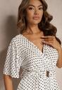 Rochie Albă Stil Cămașă cu Finisaj Asimetric și Curea Decorativă cu Cataramă Eslefia