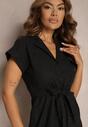 Rochie Neagră Cloș din Bumbac cu Dantelă și Curea Ilosofia