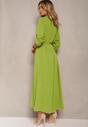 Rochie Cămașă Verde Casual cu Butoane și Buzunare Jezebel