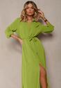 Rochie Cămașă Verde Casual cu Butoane și Buzunare Jezebel