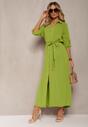 Rochie Cămașă Verde Casual cu Butoane și Buzunare Jezebel