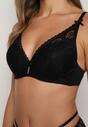 Sutien Push-Up Telovia Negru Cu Dantelă
