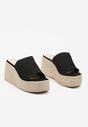 Negre Papuci Casual Boho pe Platformă Împletită Neltara
