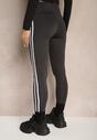 Ciemnoszare Legginsy High Waist z Lampasami Valondra