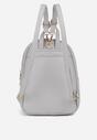 Rucsac Gri Matlasat cu Barete Detașabile Ornamented cu Aplicatie Metalică Weratia